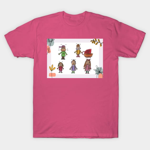 Family Going for a Walk T-Shirt by Mila-Ola_Art